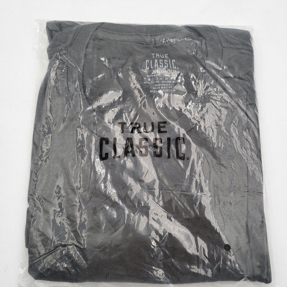 New True Classic Crew Neck Short Sleeve Men's T-shirt Gray -2XL‎